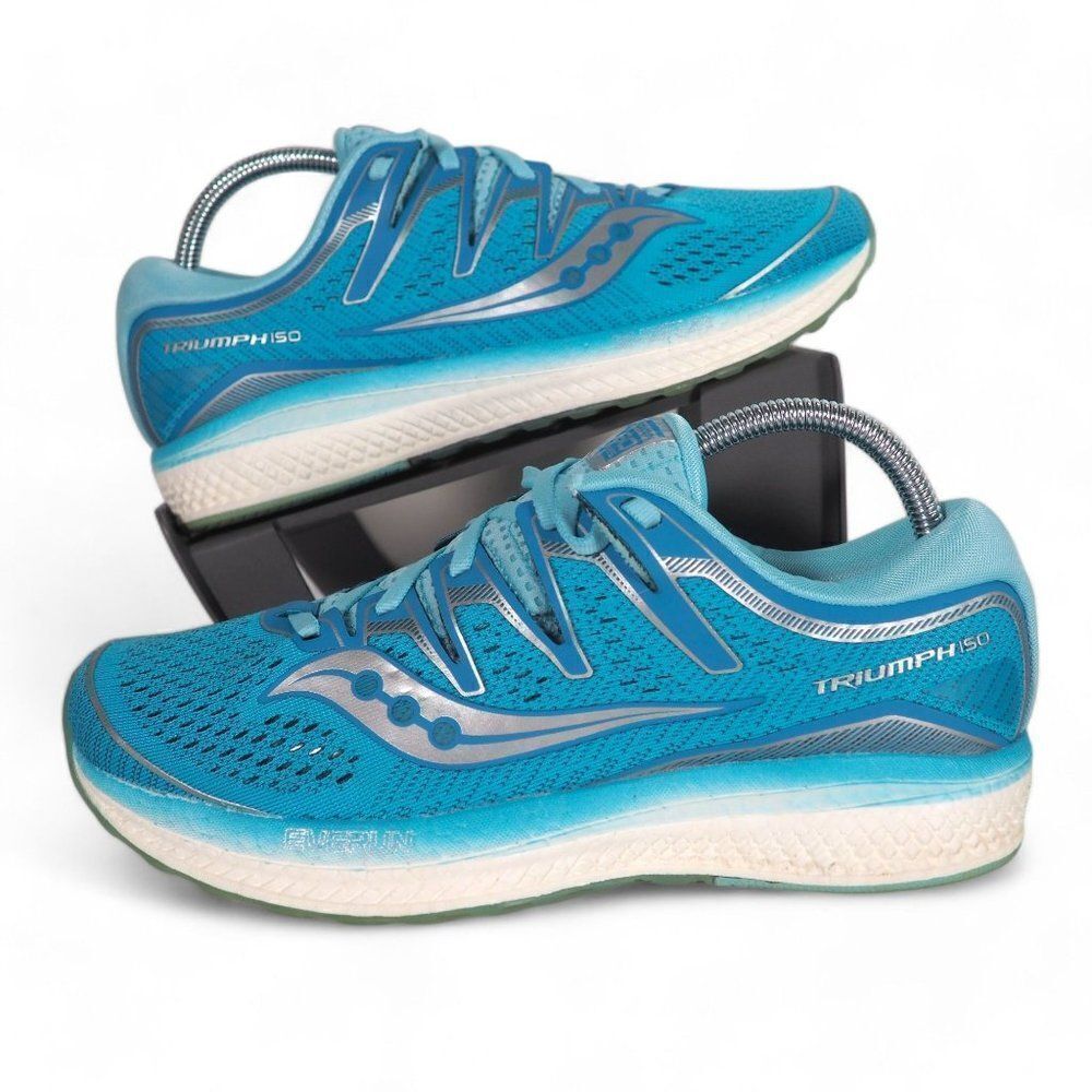 Saucony Triumph ISO 5 Running Shoes Blue / Silver S10462-2 Women's 9.5‎